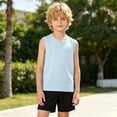 thumbnail image 2 of Boys Ice Silk Mesh Sleeveless Tank Top, Thin Breathable Solid Vest For Big‑Kids Summer Sports & Outside Play, 2 of 7