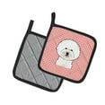thumbnail image 2 of Carolines Treasures BB1217PTHD Checkerboard Pink Bichon Frise Pair of Pot Holders , 7.5HX7.5W, multicolor, 2 of 3