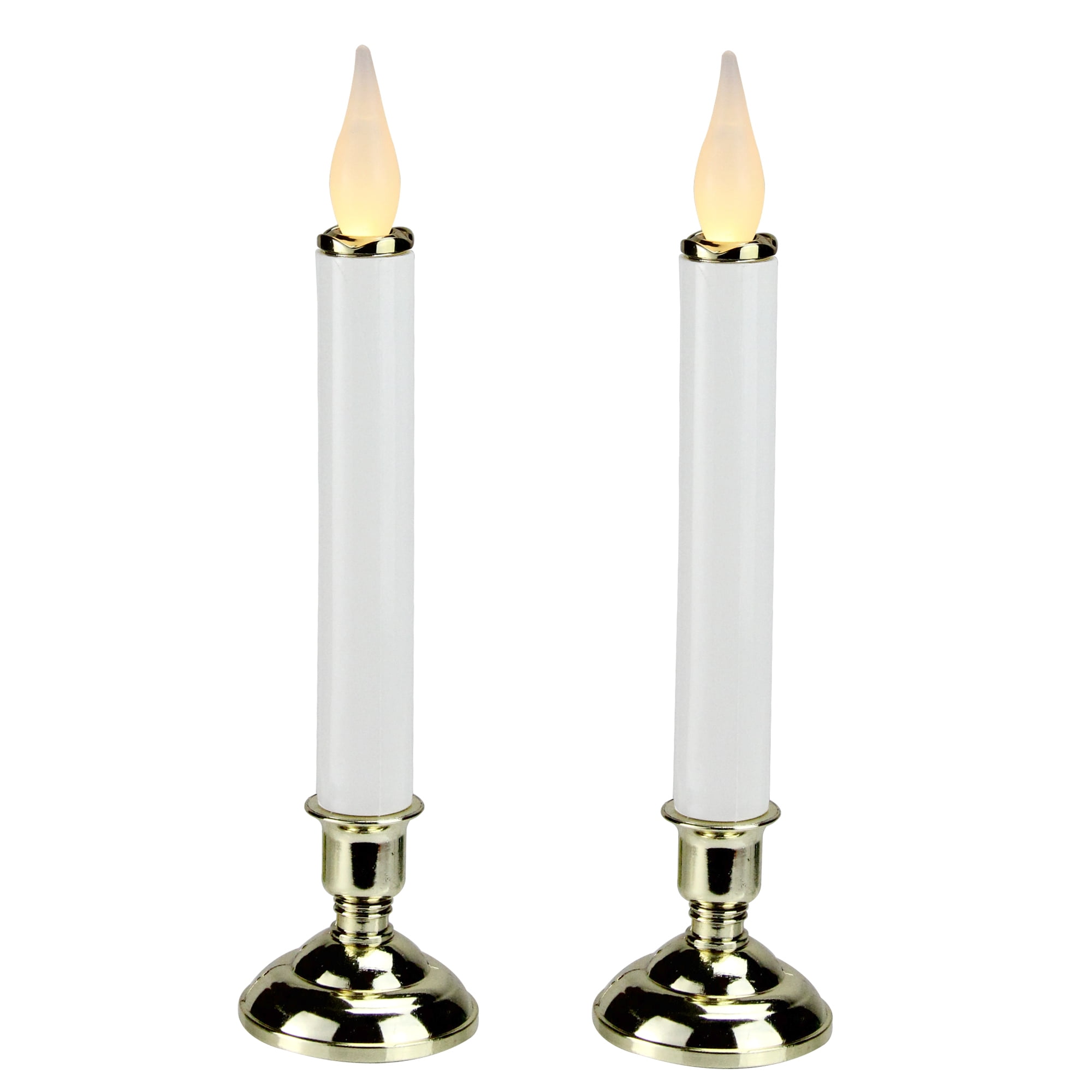 Brite Star 2ct LED Christmas Candle Lamps with Base 9.75" White