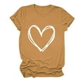 thumbnail image 2 of Meichang T-Shirts de la Saint-Valentin pour Femmes avec Imprimé Cœur, Manches Courtes, Col Rond, Coupe Ample, 2 of 6
