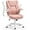 Faux Fur Pink, variant on SEATZONE Ergonomic Home Desk Office Chair with Armrests and Wheels, Comfortable Swivel Task Executive Computer Chair, Velvet Fabric for Adults and Teens,Gray