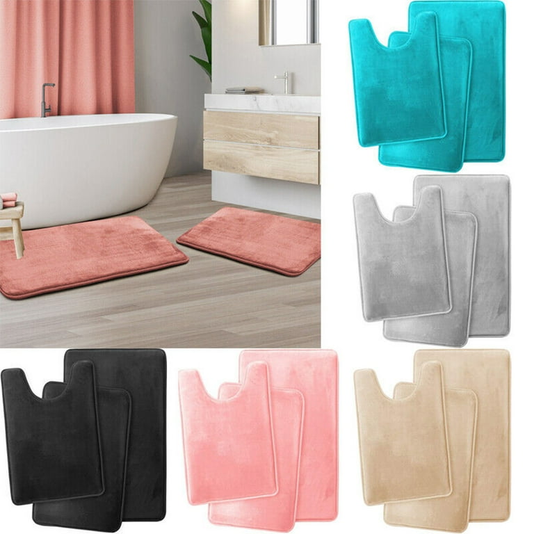 Memory Foam Bathroom Rugs Sets 3 Piece Bathroom Mats, Non Slip Water  Absorbent Soft Bath Rugs for Bathroom, Brown 