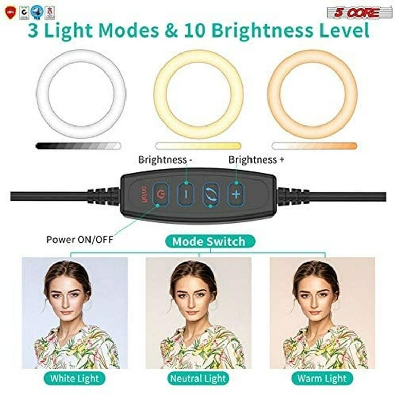 13 RGB Selfie Ring Light w/ Tripod Stand & Phone Holder 26 Modes 10  Brightness Level 120 LED Bulbs Dimmable Selfie Ringlight for Live Stream  Makeup  Video Photography Shooting 