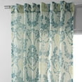 thumbnail image 3 of Terrace Teal Printed Faux Linen Sheer Curtain (1 Panel), Terrace Teal, 50W X 96L, 3 of 9