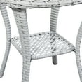 thumbnail image 3 of Gymojoy Patio Wicker Rattan Side Table Outdoor SquareTempered Glass Top End Table with Storage, Light Beige, 3 of 6