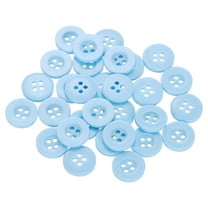60pcs 20L Sewing Buttons 1/2"(12.5mm) Resin Round Flat 4-Hole Craft Replacement Buttons for Sewing Clothing and DIY, Light Blue