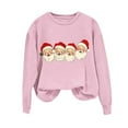 thumbnail image 4 of Stamzod Long Sleeve Tops for Women Fashion Christmas Printed Crewneck Pullover Sweatshirt Christmas&nbsp;Gifts Women Pink XXL, 4 of 4