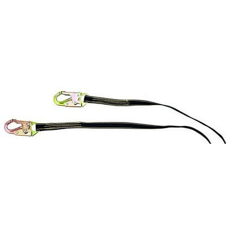 MSA 10107853 Thermatek Twin-Leg Energy-Absorbing Web Lanyard, (2) 36C Steel Snaphooks, OSHA Only, 6' Length