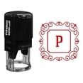 thumbnail image 1 of Printtoo P Alphabet Monogram Initial Square Swirl Border R-40 Self Inking Rubber Stamp Office Stationary, 1 of 3