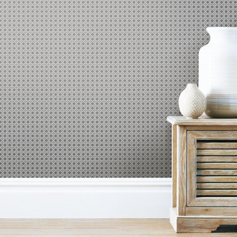 RoomMates Grey Caining Geometric Peel and Stick Wallpaper