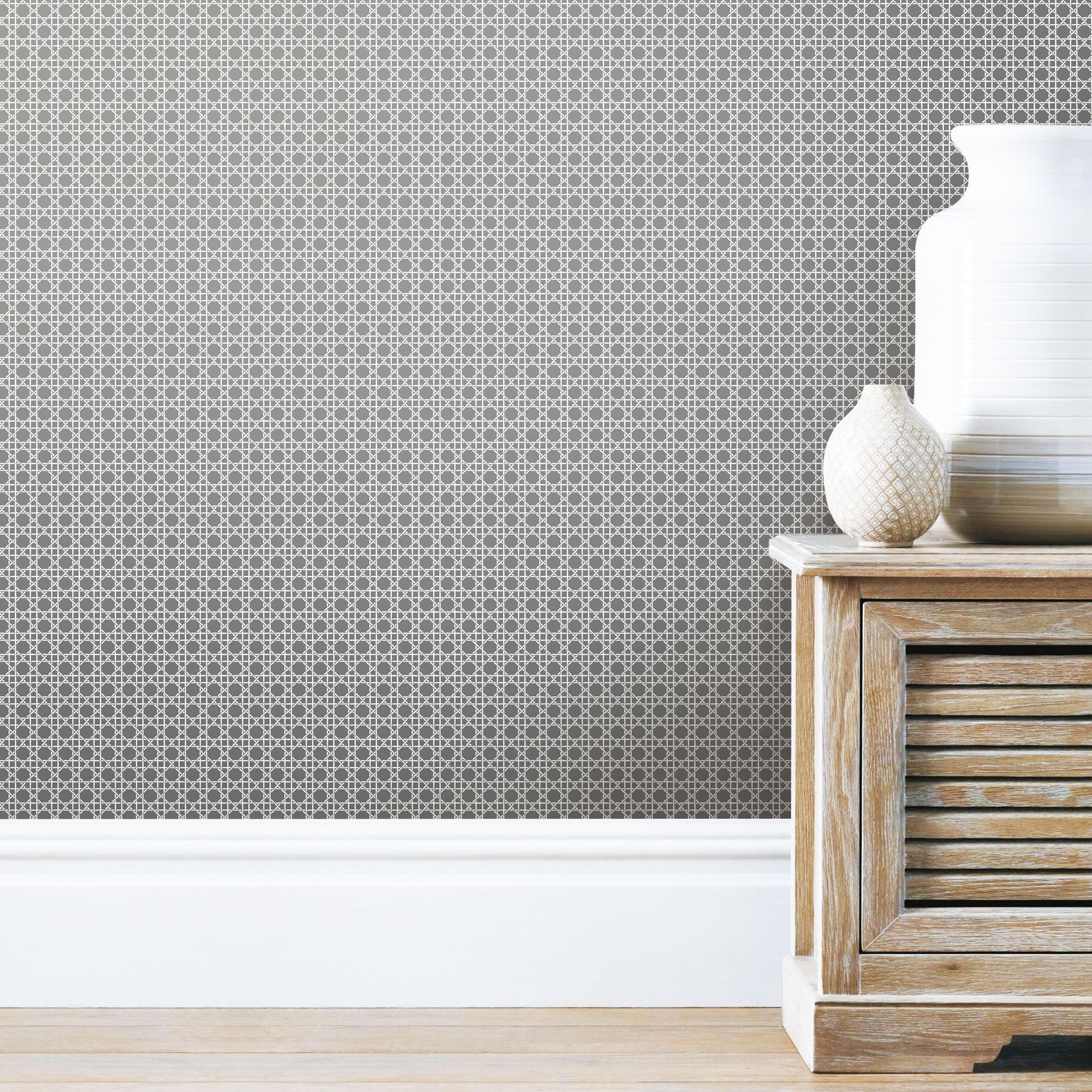 RoomMates Grey Caining Geometric Peel And Stick Wallpaper Walmart RoomMates Grey Caining Geometric Peel And Stick Wallpaper Walmart