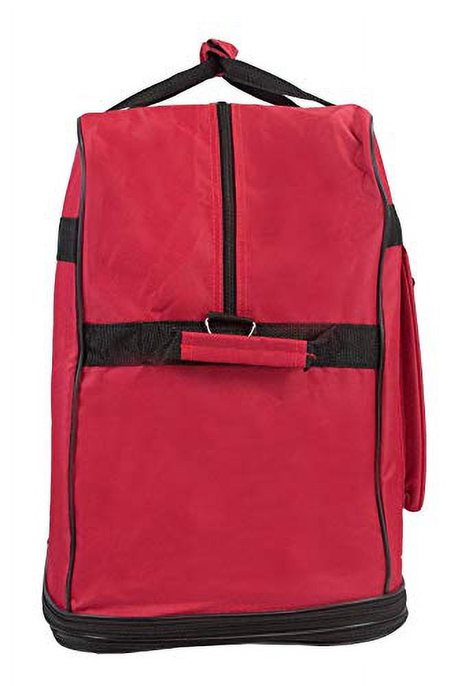 30" Foldable Rolling Duffel Bag, Red