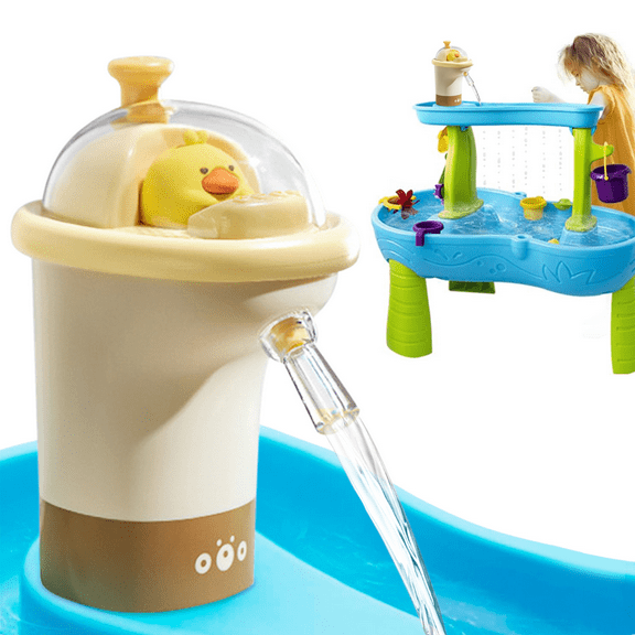 Water Table Pump for Kids,Summer Water Table Pump Cordless for Kids Water Play Table,Little Yellow Duck Pump Water Table Accessories,Equipped with Water Hose and Charging Cable