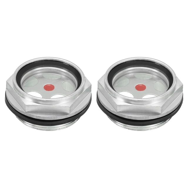 Unique Bargains Air Compressor Oil Sight Glass, 2 Pack G 1-1/2' Aluminum Oil Liquid Level Gauge