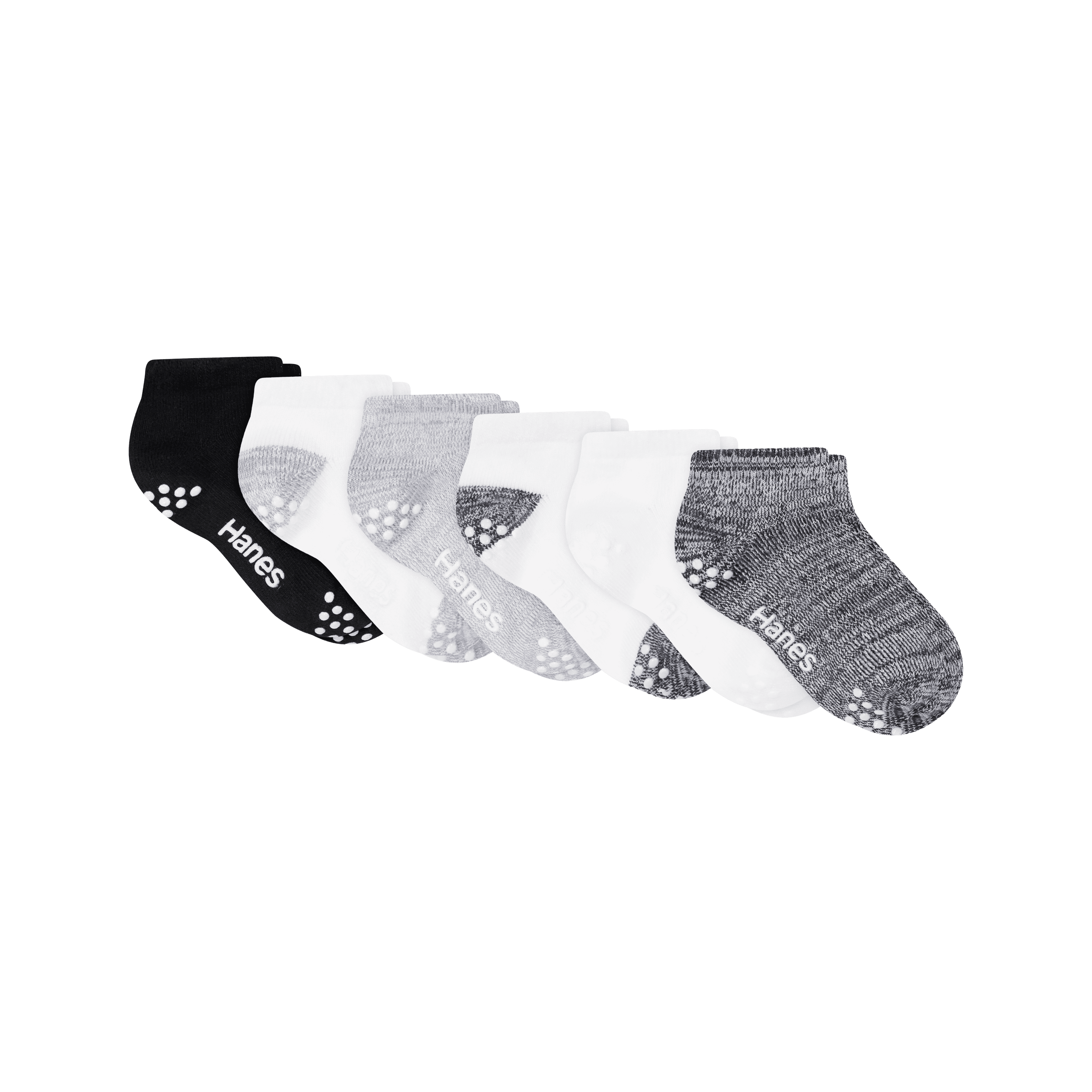 Hanes Boys Low-Cut Socks, 6 Pairs, Pure Comfort SuperSoft Low-Cut Socks for Infant and Toddler Boys