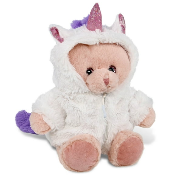 DolliBu Baby Pink Bear Unicorn Plush Stuffed Animal Toy - Super Soft Baby Bear Unicorn Dress Up with Removable Plush Unicorn Outfit, Cute Bear Unicorn Fantasy Plush Gift with Unicorn Dress - 8.5 Inch