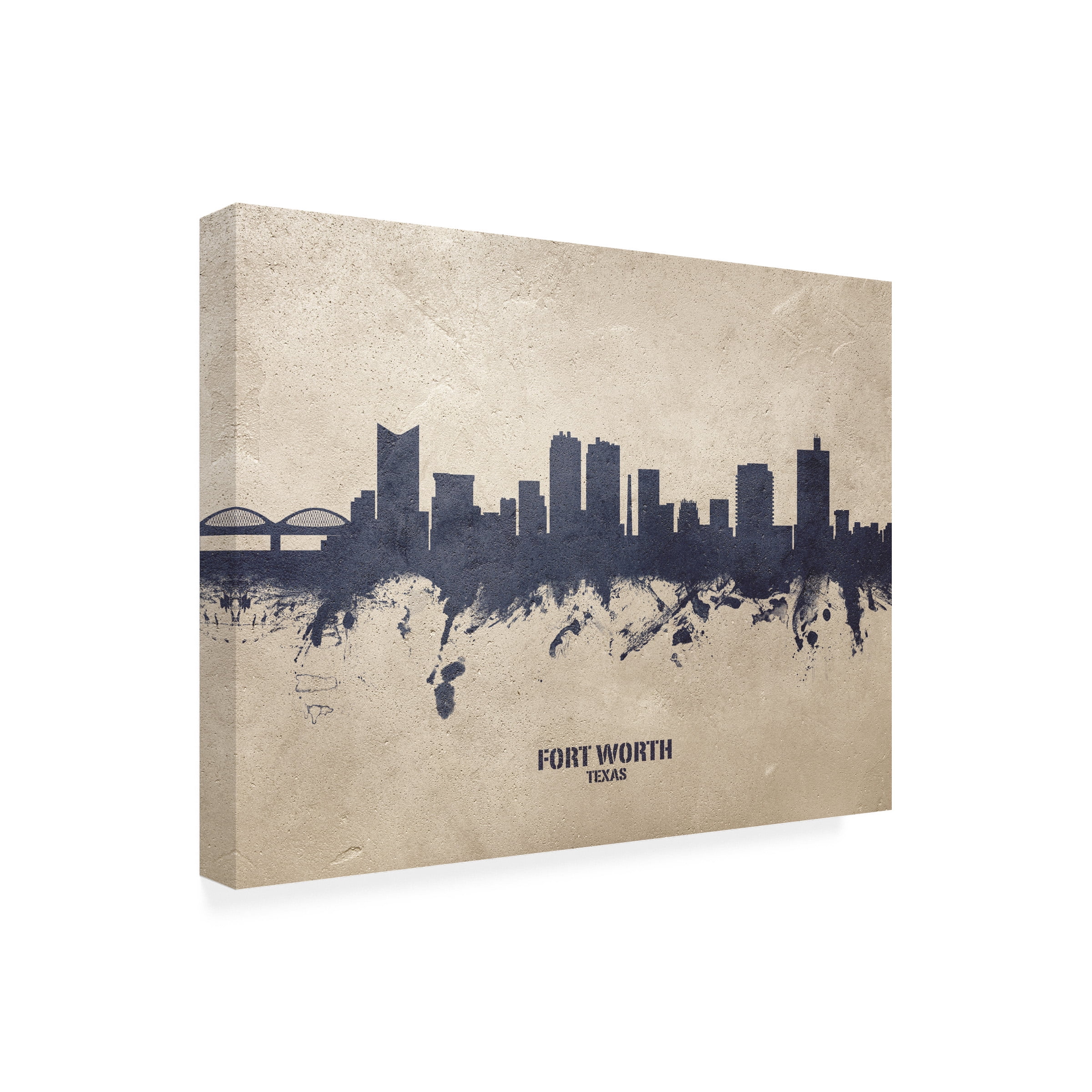 Michael Tompsett 'Fort Worth Texas Skyline Concrete' Canvas Art