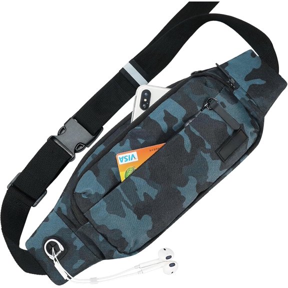 Large Crossbody Fanny Pack for Women Men Belt Bag With 4-Zipper Pockets for Travel Running Hiking Workout  Walking Outdoors  Fishing  Pack Bag Carrying  Phones