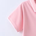thumbnail image 6 of ITSAME Girls Polo Dress, Turndown Collar Cotton Short Sleeve Summer Fashion Casual A-Line Dress Pink 7-8T, 6 of 6