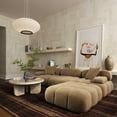thumbnail image 2 of Calliope Cafe Au Lait Performance Velvet 4-piece Modular Sectional, 2 of 6