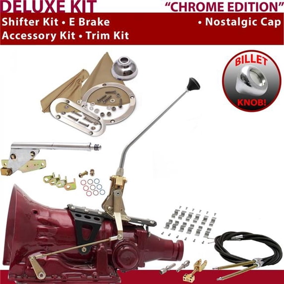American Shifter 4L80E Shifter Kit Chrome 12 in. E Brake Cable Clamp Trim Kit for F1007