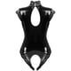 thumbnail image 3 of Traje de cuerpo fetiche erótico para mujer, traje de peluche sin entrepierna, Catsuit de látex de Pvc negro Wetlook gótico, lencería Sexy Porno, 3 of 4