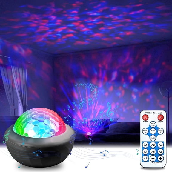DAYBETTER Star Projector Night Light with Ocean Wave, Voice Control Portable Galaxy Projector for Sleep Party Decor, Kids Bedroom, Christmas Decor Black