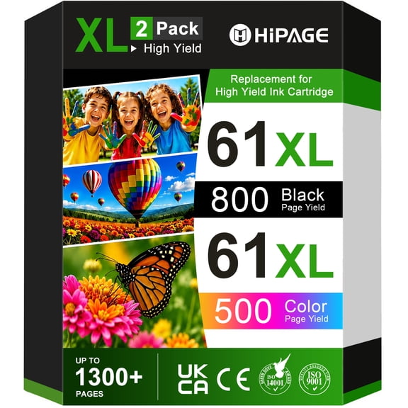 61 Ink Cartridge Combo Pack Compatible for HP 61XL Ink Cartridge for Envy 4500 4502 5530 Printer ( Black,Tri-color)