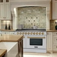 thumbnail image 6 of Akicon 48" Slide-in Freestanding Professional Style Gas Range with 6.7 cu. ft. Oven, 8 Burners, Convection Fan, Cast Iron Grates. White & Gold, 6 of 10