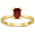 thumbnail image 1 of SZUL Women's Emerald Shaped 6X4MM Garnet Solitaire Ring in 10K Yellow Gold, 1 of 4