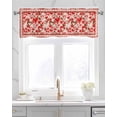 thumbnail image 2 of Pink Love Heart Valentines Day Linen Curtain Valance for Bedroom/Bathroom/Kitchen/Office/Living/Dining Room Window,Abstract Art Red Vintage Rod Pocket Topper Decorative Cafe Drapes Panel 42"x12", 2 of 6