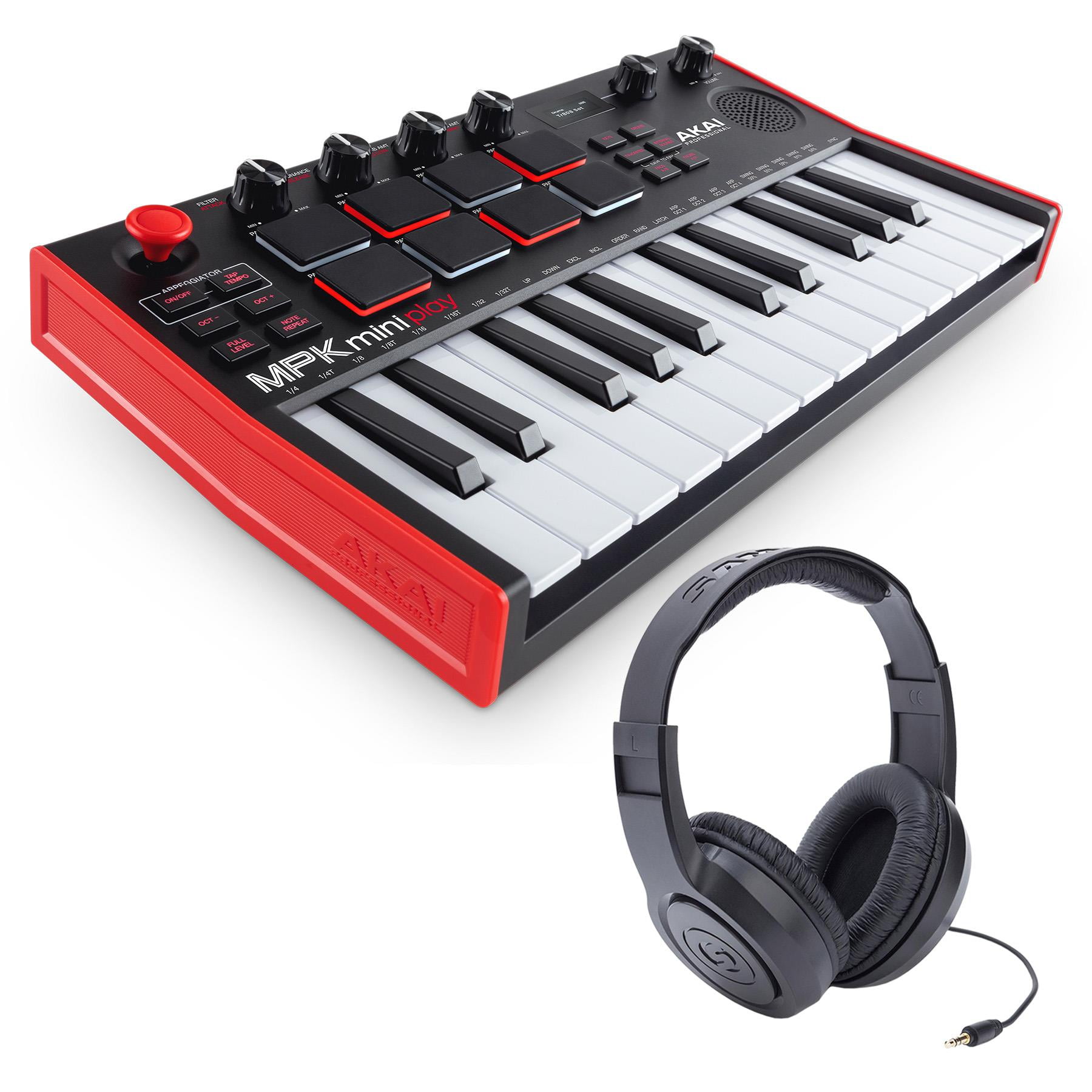 Akai Professional MPK Mini Play Mk3 Bundle with Samson SR350 Headphones