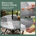 thumbnail image 5 of Round Outdoor Tablecloth with Umbrella Hole and Zipper, Gray Geometric Tablecloth with Elastic Waterproof, Watercolor Ombre Modern Abstract Art Patio Table Covers for 36" - 44" Picnic Pool Tables, 5 of 9