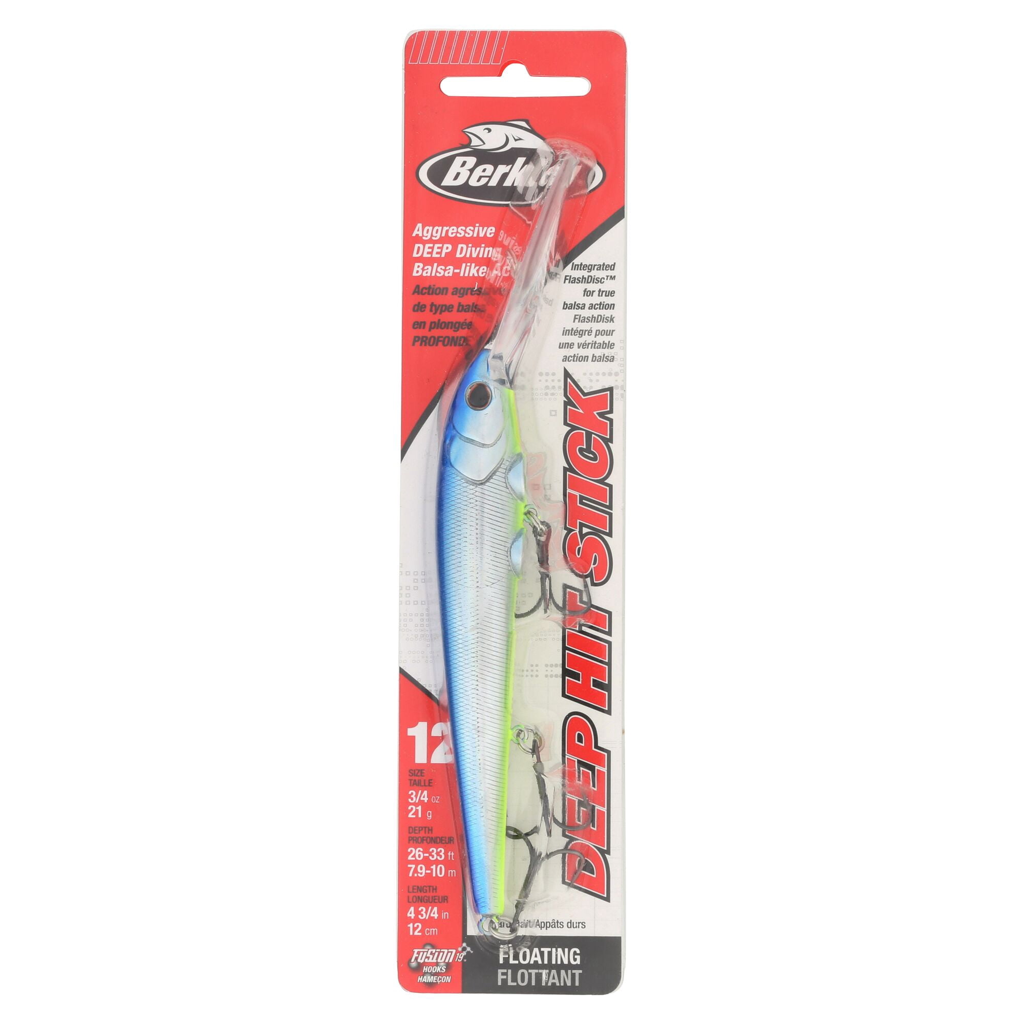 Berkley Deep Hit Stick, 4.75 in, Crankbaits, Blue Slime (1 Count)