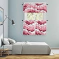 thumbnail image 5 of Pink Ombre Kitchen Curtains Sets for Windows 36 Inch Length, Modern Geometric Abstract Art Moire Rod Pocket Window Treatments Tier Curtains and Valances Set for Bedroom/Bathroom, 5 of 8