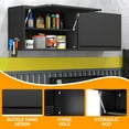 thumbnail image 6 of Metal Wall Cabinet with Up-flip Door,Wall Mounted Tool Cabinets with Pegboard,Metal Wall Storage Cabinet with Adjustable Shelf for Garage,Basement,Home Office, Kitchen,Warehouse（Black）, 6 of 10