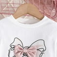 thumbnail image 5 of Vividxx Girls Long Sleeve Bow Print Tops And Short Pleated Skirt Sets Casual Outfits Sets For School Fall Winter Toddler Kids Clothes O-Neck Holiday Dailywear, 5 of 9