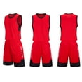 thumbnail image 2 of Jinhomg Summer Athletic Clothes for Kids Boys Basketball Jersey and Short Set Outfit 2 Piece Team Uniform with Pockets Red 13 Years, 2 of 8