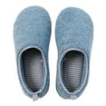 thumbnail image 2 of XIMIN Women's Flat Sole Slippers Women's Cozy Fuzzy Slippers Warm Memory Foam Closed Back House Shoes with Indoor Outdoor Anti Rubber Sole Non Slip Comfortable Bedroom Slippers(Blue,US 13), 2 of 9