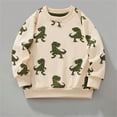 thumbnail image 4 of HCYSFG Boys Cartoon Dinosaur Digital Print Sweatshirt Knit Long Sleeve Crewneck Pullover Casual Classic Fall Everyday Top, 4 of 6