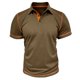 thumbnail image 2 of pstuiky camisetas para hombre, Camiseta de manga corta para hombre, estilo informal, lisa, con cuello vuelto, botones y blusa camisetas de hombre l, 2 of 4