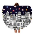 thumbnail image 1 of JSDART 60 Pouces Rond Plage Serviette Couverture Coloré Appartement Maison Doux Mignon Maisons Ville Architecture Bébé Voyage Cercle Circulaire Serviettes Tapis Tapis Plage Jeter, 1 of 2