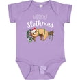 thumbnail image 3 of Inktastic Merry Slothmas Cute Christmas Sloth in Hat with Lights Boys or Girls Baby Bodysuit, 3 of 5