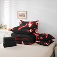thumbnail image 6 of Homewish 3D Lightning Print 7 Pieces Bedding Comforter Set,Cute Cartoon Pattern Full Bedding Set,Red Black Fitted Sheet Flat Sheet For Kids,Breathable Home Decor Reversible, 6 of 8