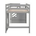 thumbnail image 5 of Harper & Bright Designs Twin Size Low Loft Bed with Storage Staircase and Window, Wooden Twin Loft Bed Frame with Under-Bed Space, Gray, 5 of 14