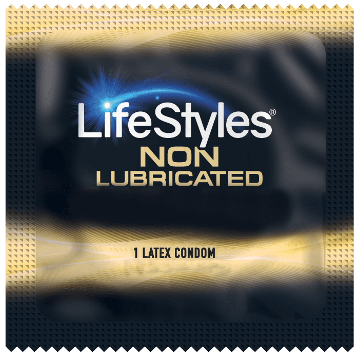 Lifestyles NON-LUBRICATED + Silver Lunamax Pocket Case, Latex Condoms -24 Count