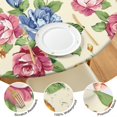 thumbnail image 4 of Round Fitted Tablecloth with Elastic Edges Fits 36"-44" Round Tables Pioneer Colorful Floral Waterproof Table Cover Washable Indoor and Outdoor for Party Kitchen Dinner Banquet Patio Picnic, 4 of 7