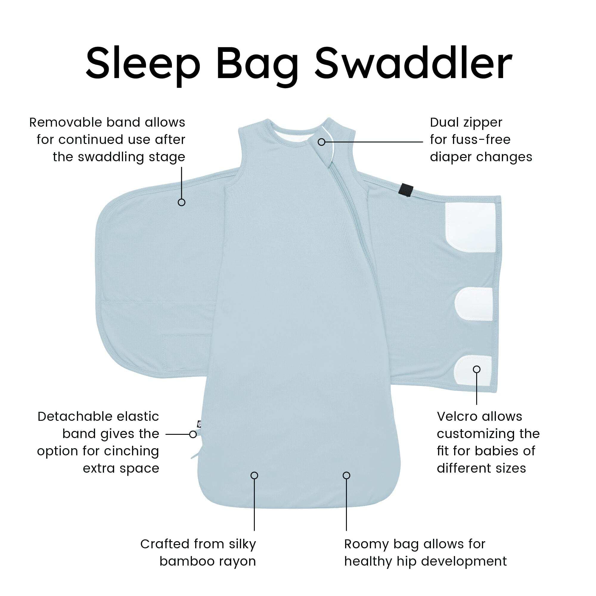 Kyte Baby Sleep Bag Swaddler in Fog