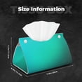 thumbnail image 6 of Goofa Turquoise Light Blue Pattern Triangle Square Tissue Box Cover, Modern PVC Leathe Facial Paper Holder,Decorative Holder/Organizer for Bathroom Vanity Countertop, 6 of 9