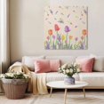 thumbnail image 5 of Tulips Floral Spring Wall Art Painting on Canvas, Lavender Flowers Colorful Canvas Art Home Prints Wall Art Framed Modern Artwork for Living Room Bedroom Wall Decor 20x20in, 5 of 9